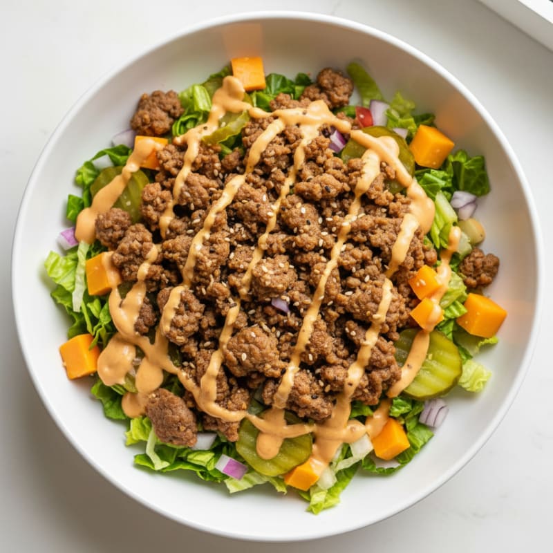 Ground Beef Big Mac Bowl