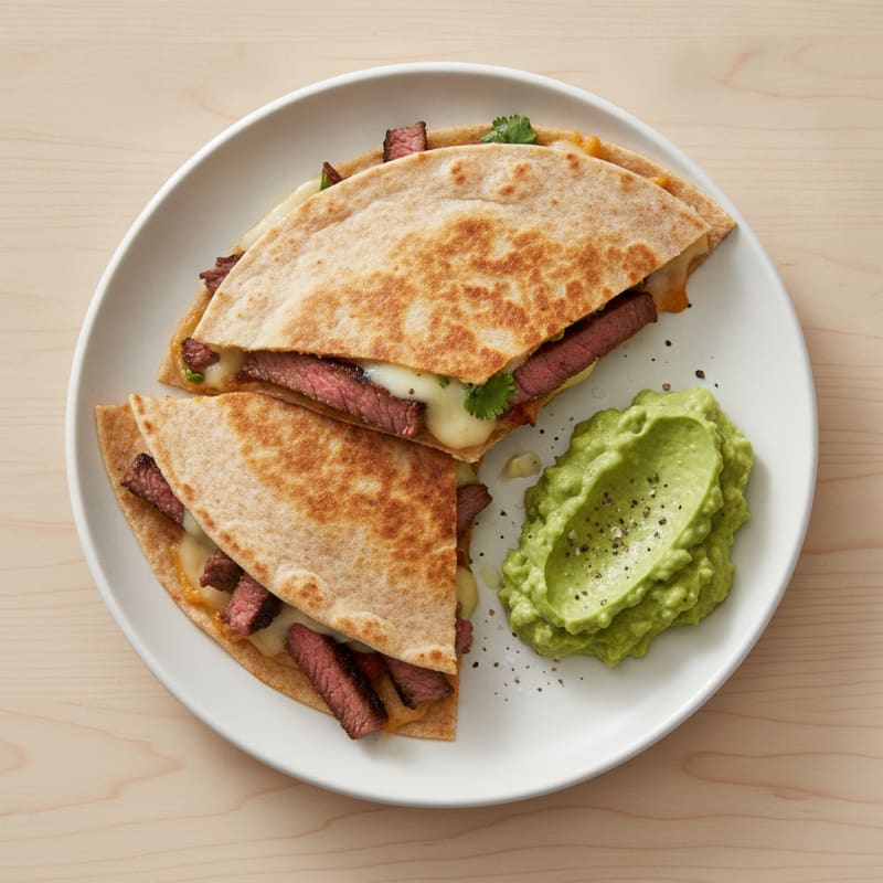 Carne Asada Quesadillas with Guacamole