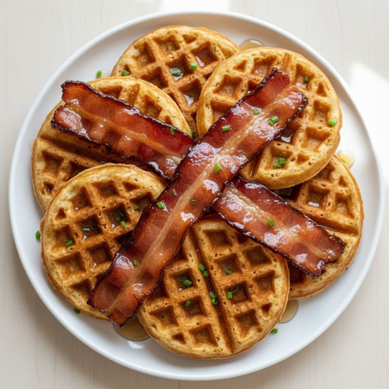 Maple-Glazed Bacon and Waffles