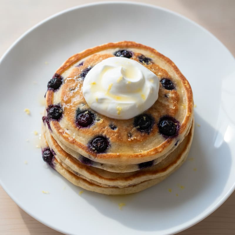 Blueberry Ricotta Pancakes with Lemon Zest