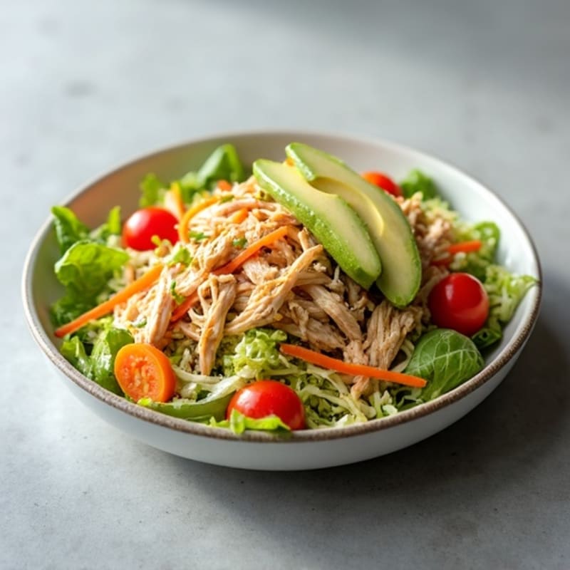 Shredded Chicken Salad with Crunchy Veggies