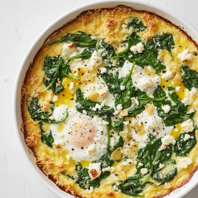 Creamy Baked Egg and Spinach Gratin
