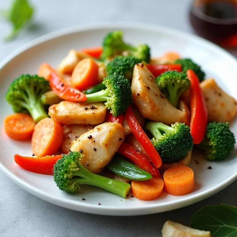 Garlic Ginger Chicken Stir-Fry with Crisp Vegetables