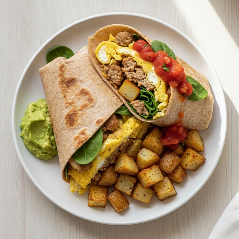 Hearty Sausage Breakfast Burrito with Potatoes