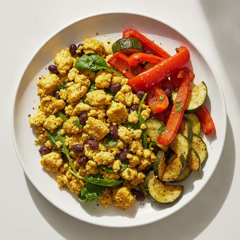 Savory Tofu Scramble with Roasted Vegetables
