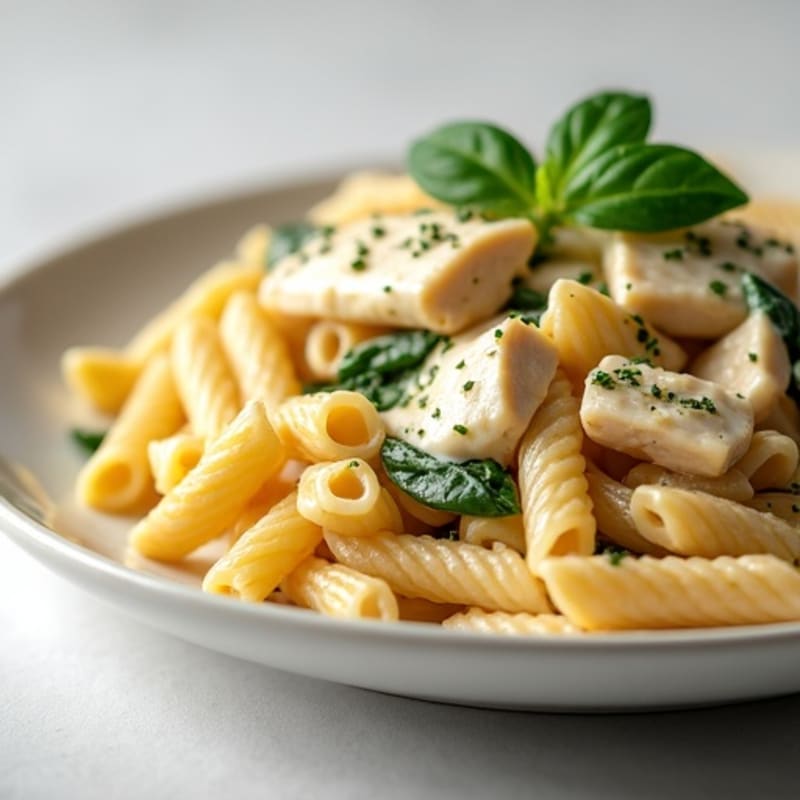Healthy Creamy Chicken Alfredo Pasta