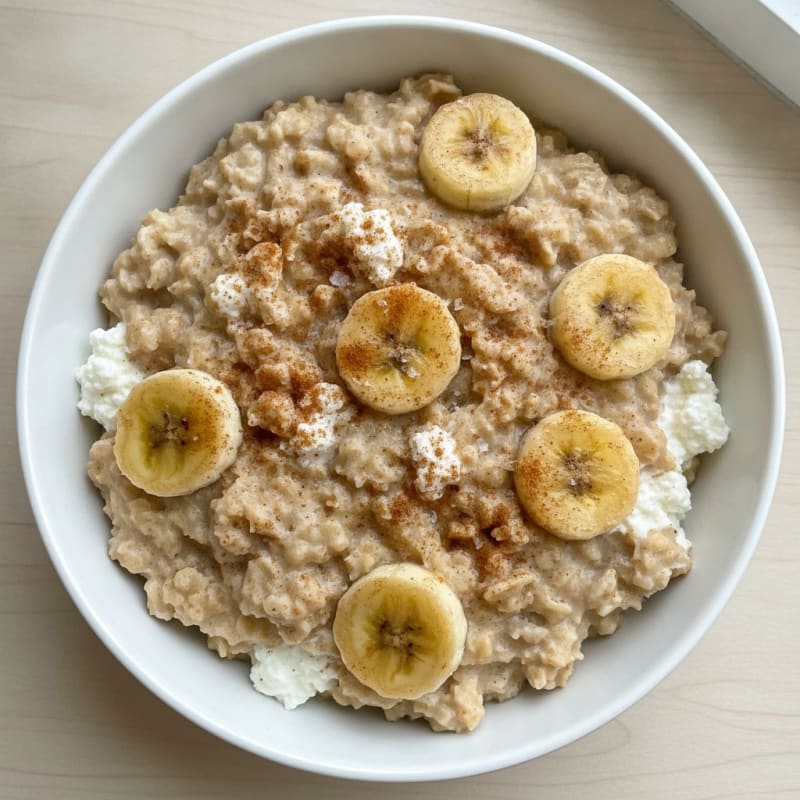Banana Cottage Cheese Oatmeal