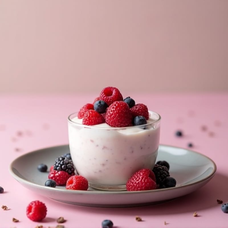 Silky Greek Yogurt Protein Mousse with Mixed Berries