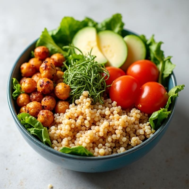 Crispy Roasted Chickpea Buddha Bowl with Tahini Sauce