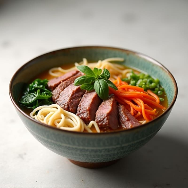 Ginger-Lemongrass Beef Bone Broth Noodle Bowl