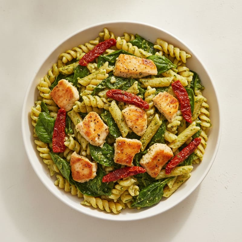 Pesto Chicken Pasta with Sun-Dried Tomatoes