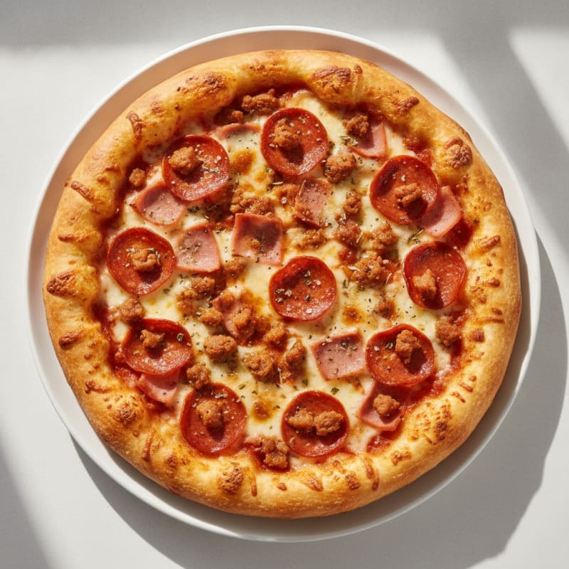 Hearty Meat Lovers Stuffed Crust Pizza