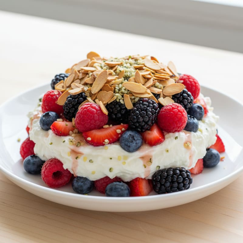 Greek Yogurt Protein Parfait with Mixed Berries