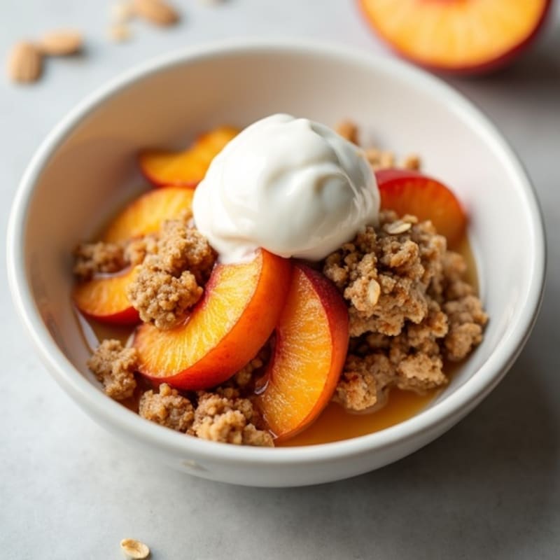 Protein-Packed Peach Crisp with Almond Crumble