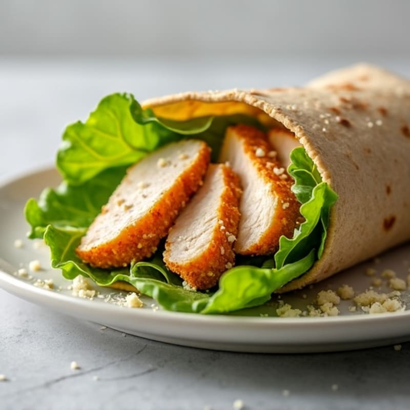 Crispy Chicken Caesar Wrap with Fresh Romaine