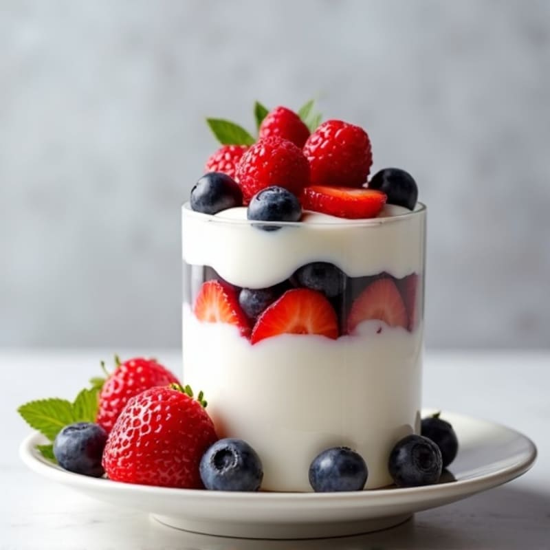 Greek Yogurt Protein Parfait with Mixed Berries and Almond Butter