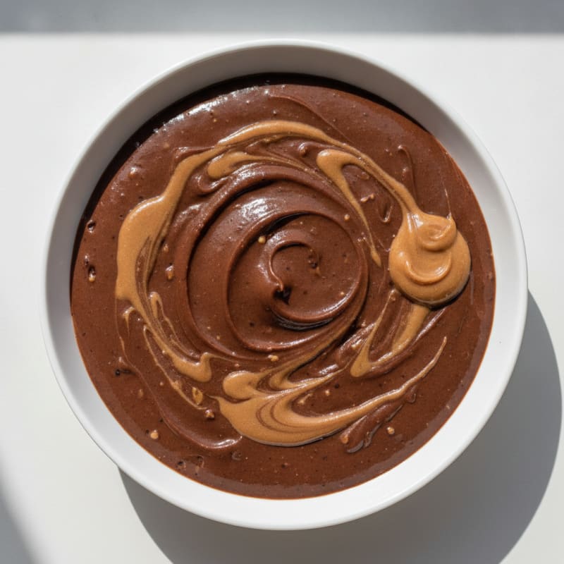 Silky Chocolate Protein Pudding with Almond Butter Swirl