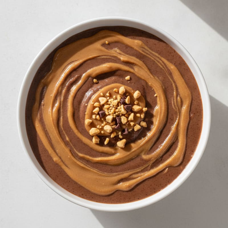 Silky Chocolate Protein Pudding with Peanut Butter Swirl