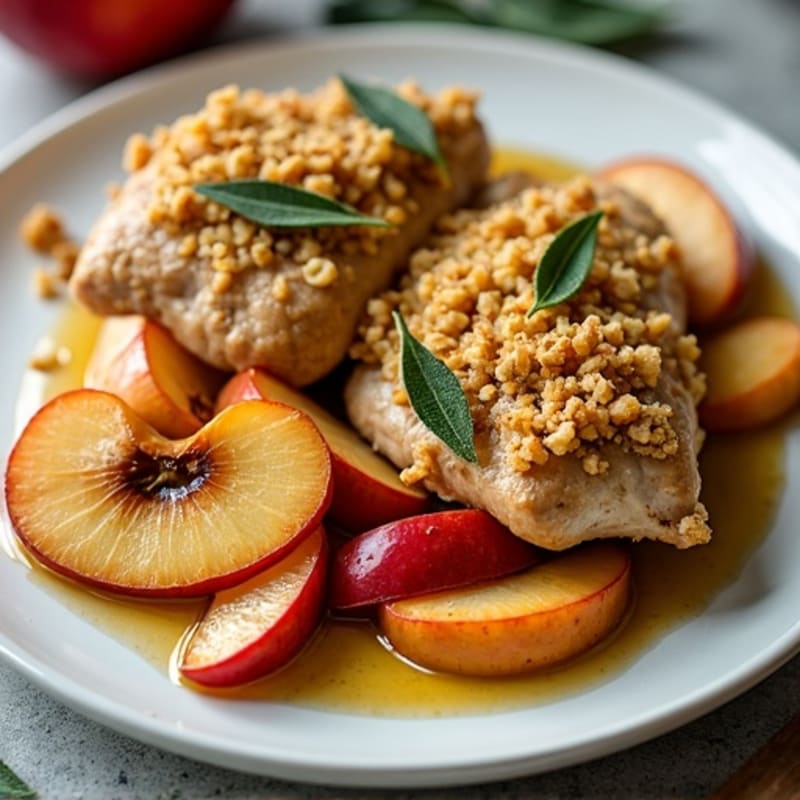 Sheet Pan Chicken with Roasted Apples and Crispy Sage Crumble