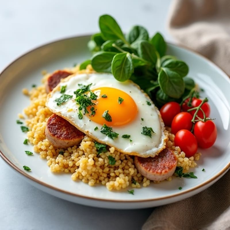 Egg White Scramble with Spinach and Turkey Sausage