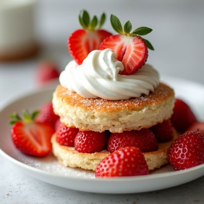 Fresh Strawberry Almond Flour Shortcake with Creamy Greek Yogurt