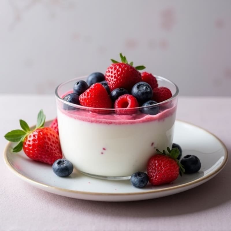 Greek Yogurt Protein Pudding with Fresh Berries
