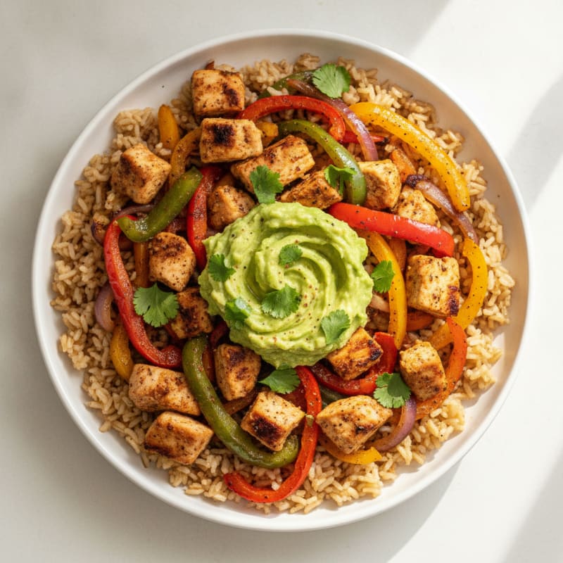 Chicken Fajita Bowl with Roasted Peppers