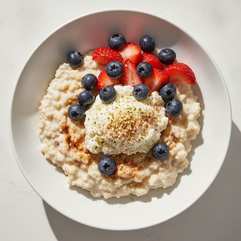 Berry Oatmeal Cottage Cheese Bowl
