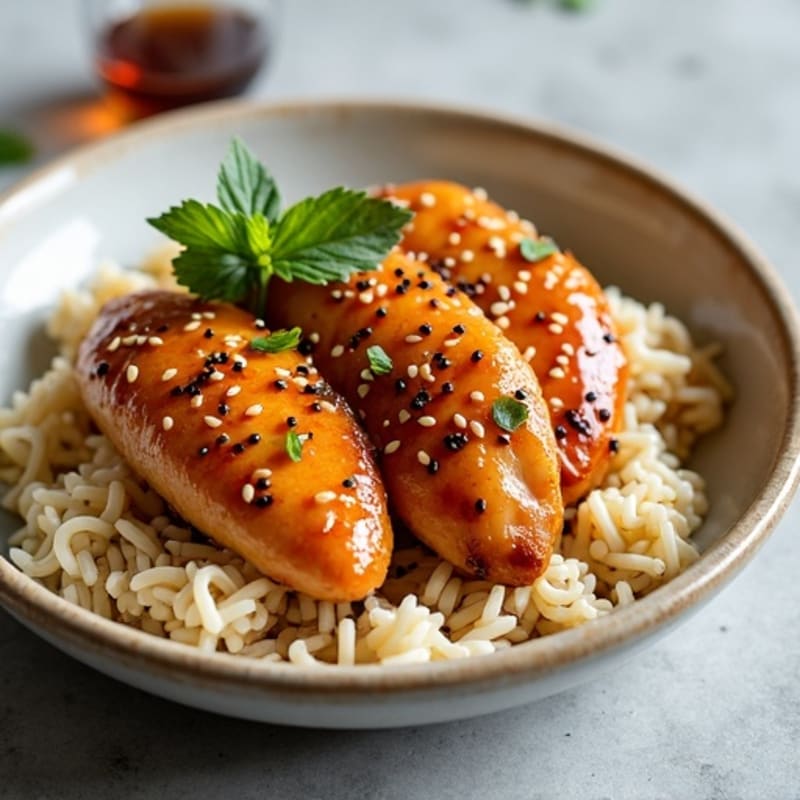 Sticky Ginger-Garlic Glazed Chicken with Sesame