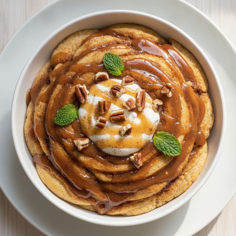 Cinnamon Roll Pancake Bowl