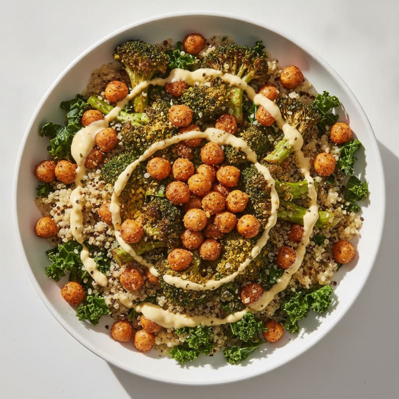 Roasted Vegetable and Chickpea Grain Bowl