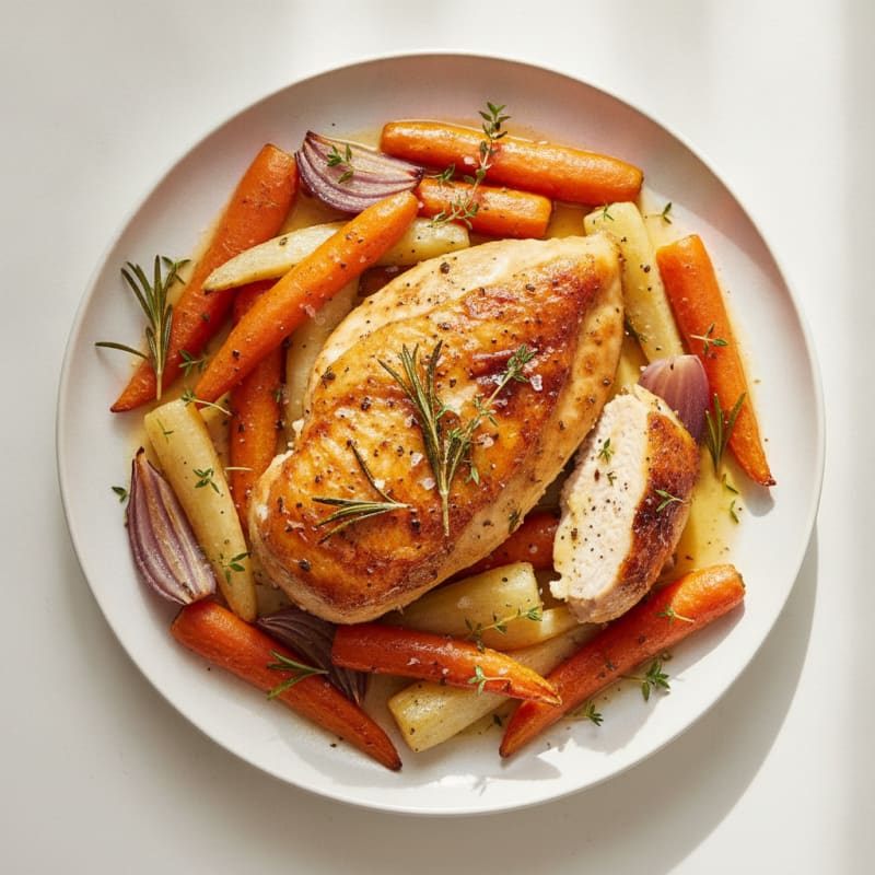 Lemon-Herb Roasted Chicken with Root Vegetables
