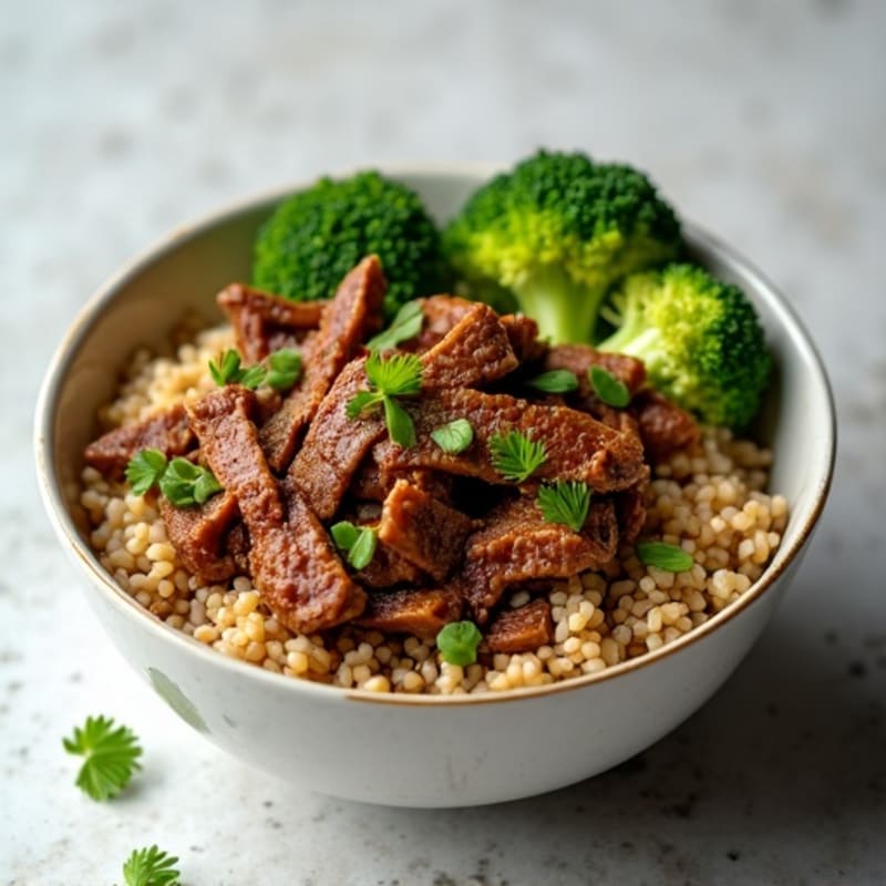 Ginger-Garlic Beef and Broccoli Rice Bowl