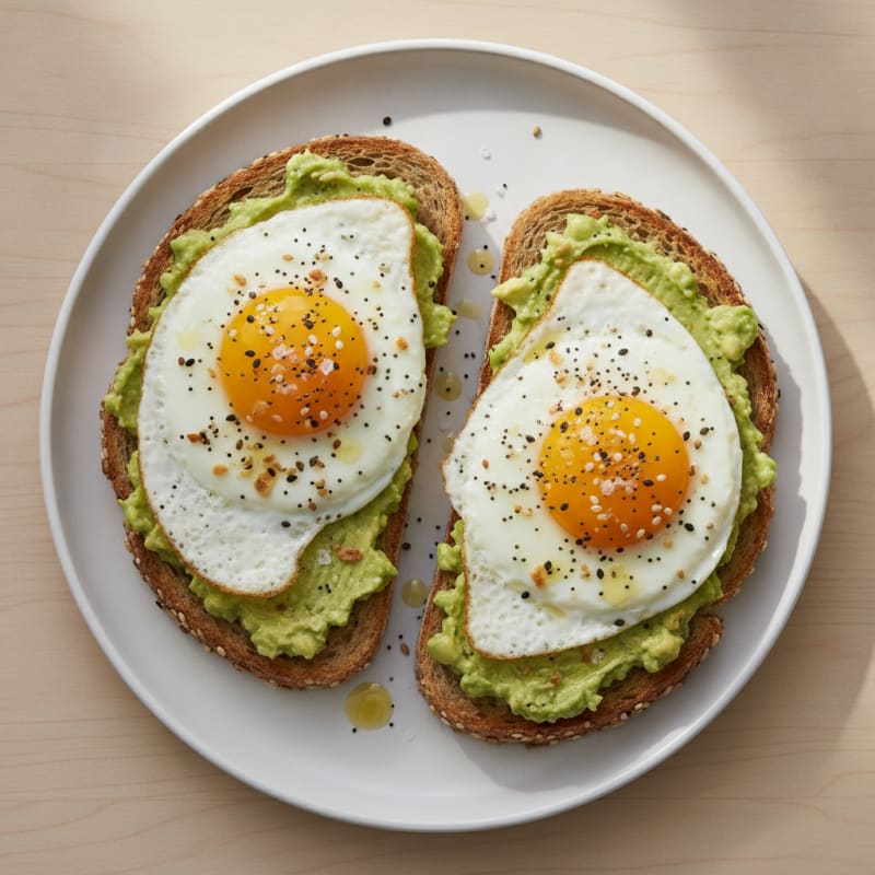 Creamy Avocado Toast with Fried Egg