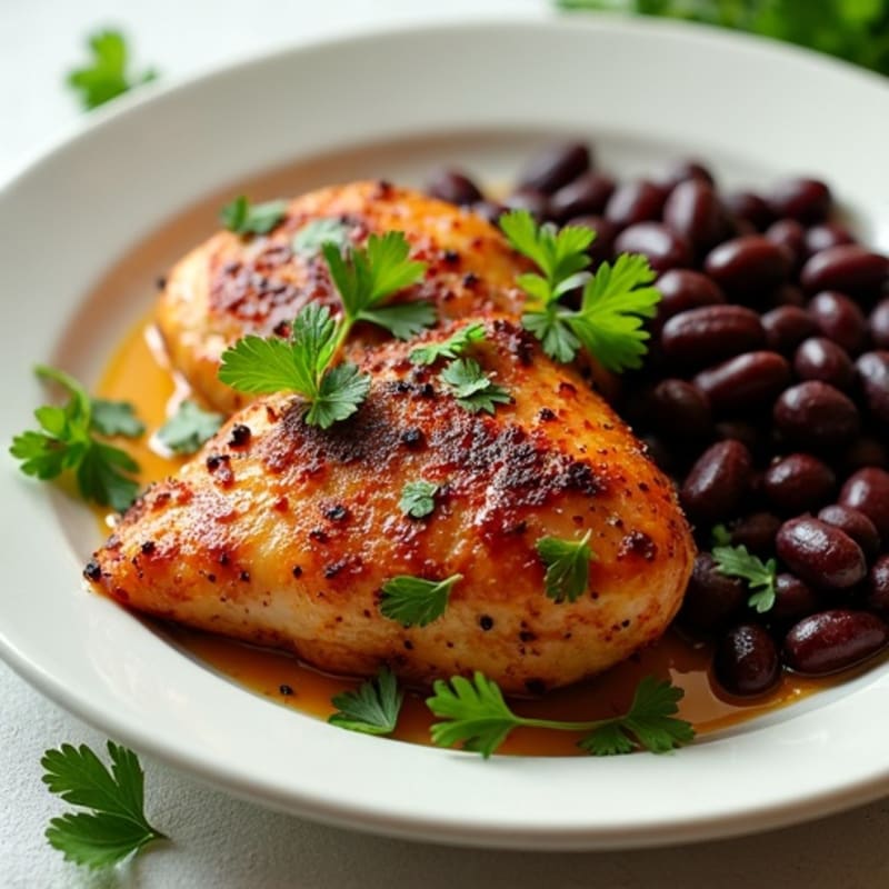 Spicy Lime-Cilantro Chicken Thighs with Black Beans