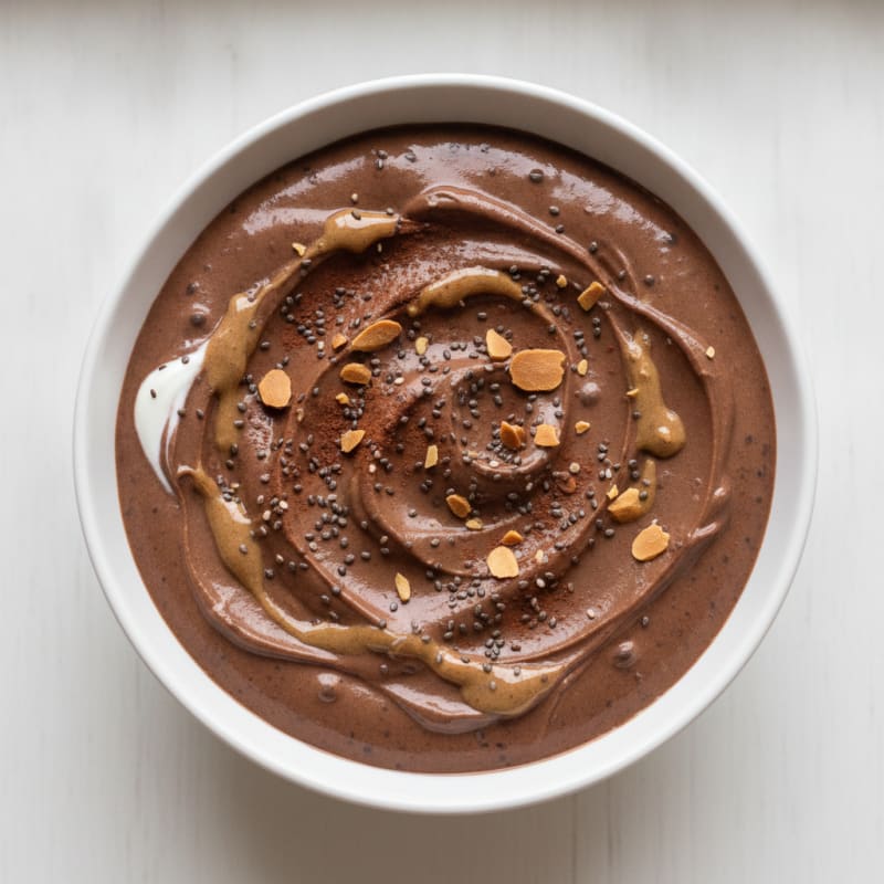 Silky Chocolate Protein Pudding with Chia Seeds