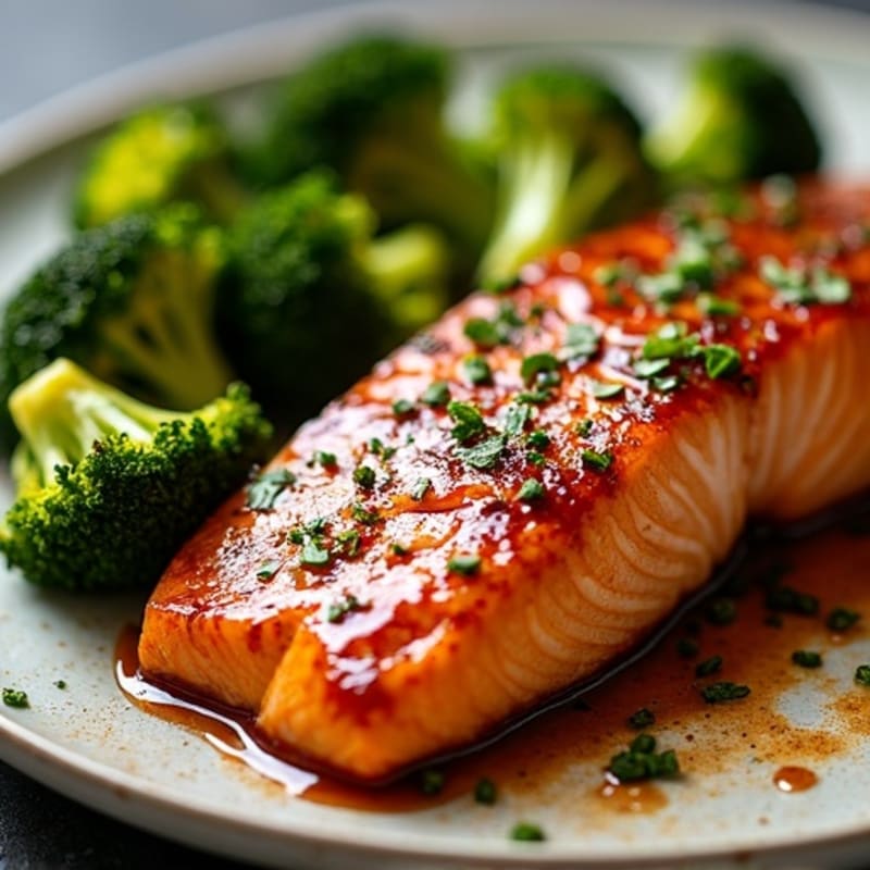 Sheet Pan Teriyaki Glazed Salmon with Roasted Broccoli