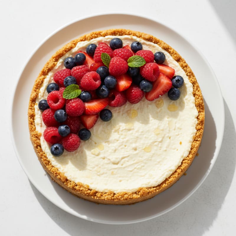 Creamy Protein Cheesecake with Fresh Berries