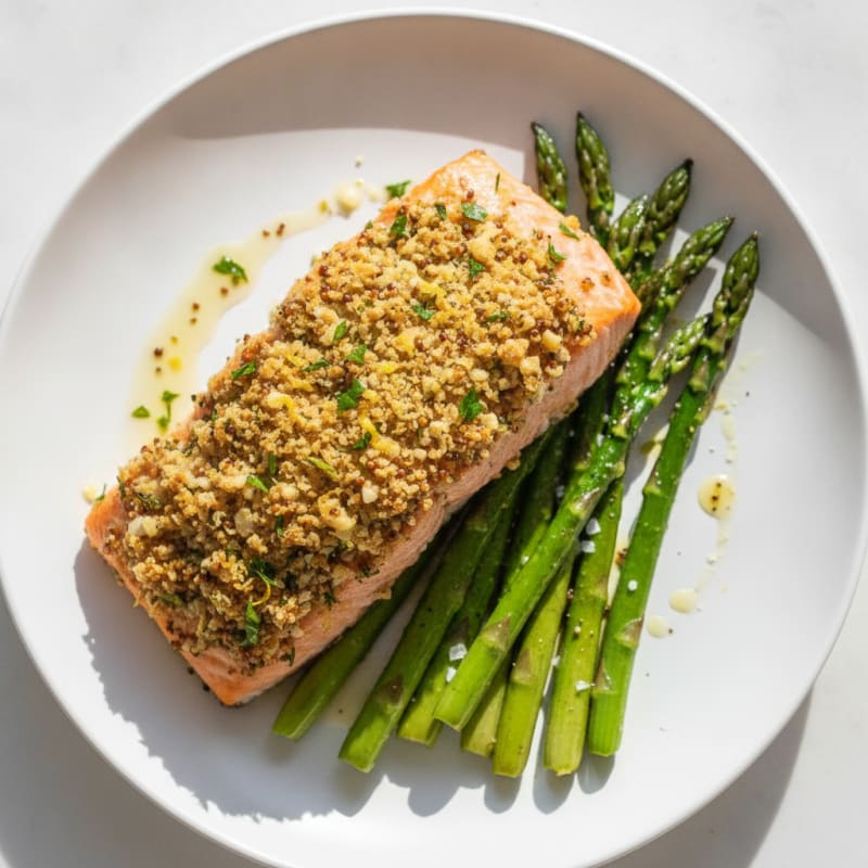Herb-Crusted Salmon with Roasted Asparagus