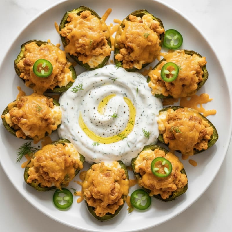 Chicken Jalapeño Poppers with Ranch Dip
