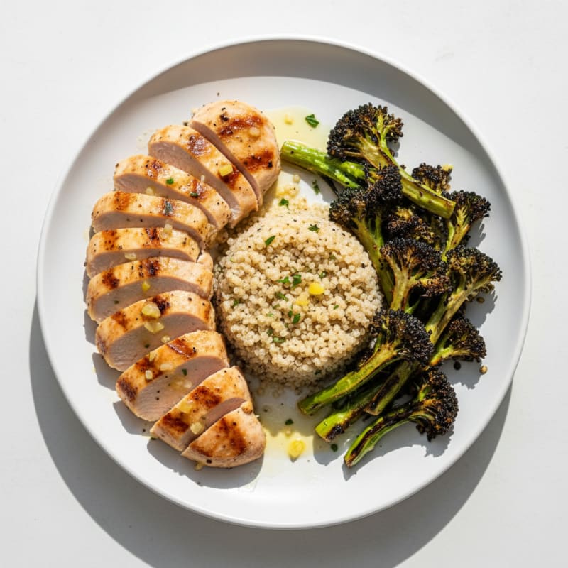 Grilled Turkey Breast with Quinoa and Roasted Broccoli