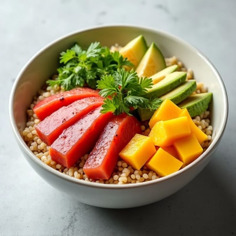 Fresh Ahi Tuna Poke Bowl with Mango Avocado