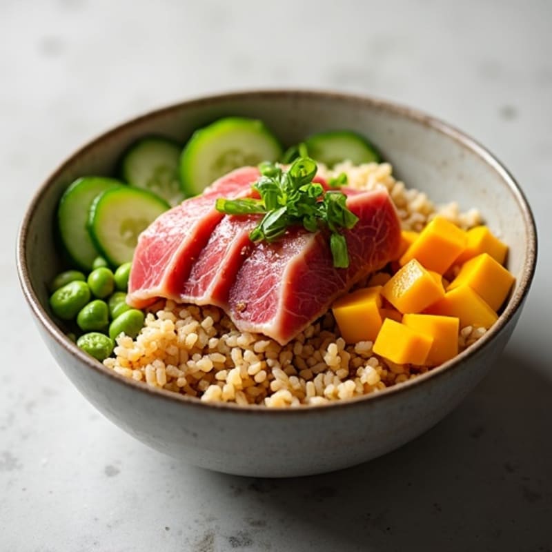 Fresh Ahi Tuna Poke Bowl with Mango