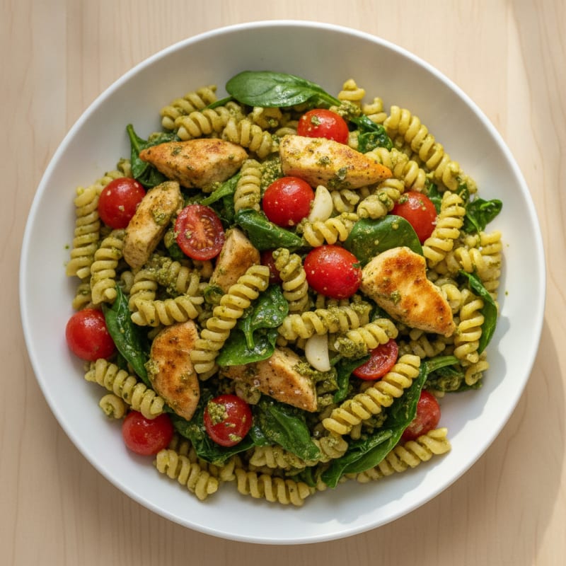 Pesto Chicken and Tomato Pasta