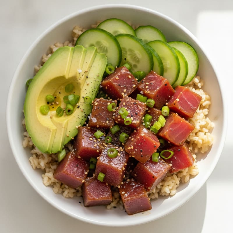 Ahi Tuna Poke Bowl with Avocado
