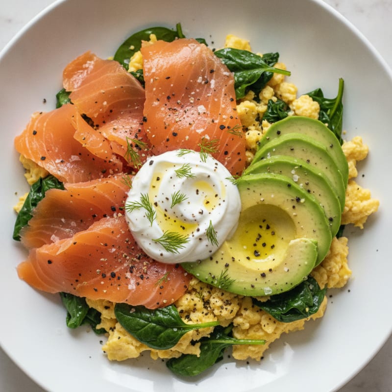 Smoked Salmon and Avocado Egg Bowl