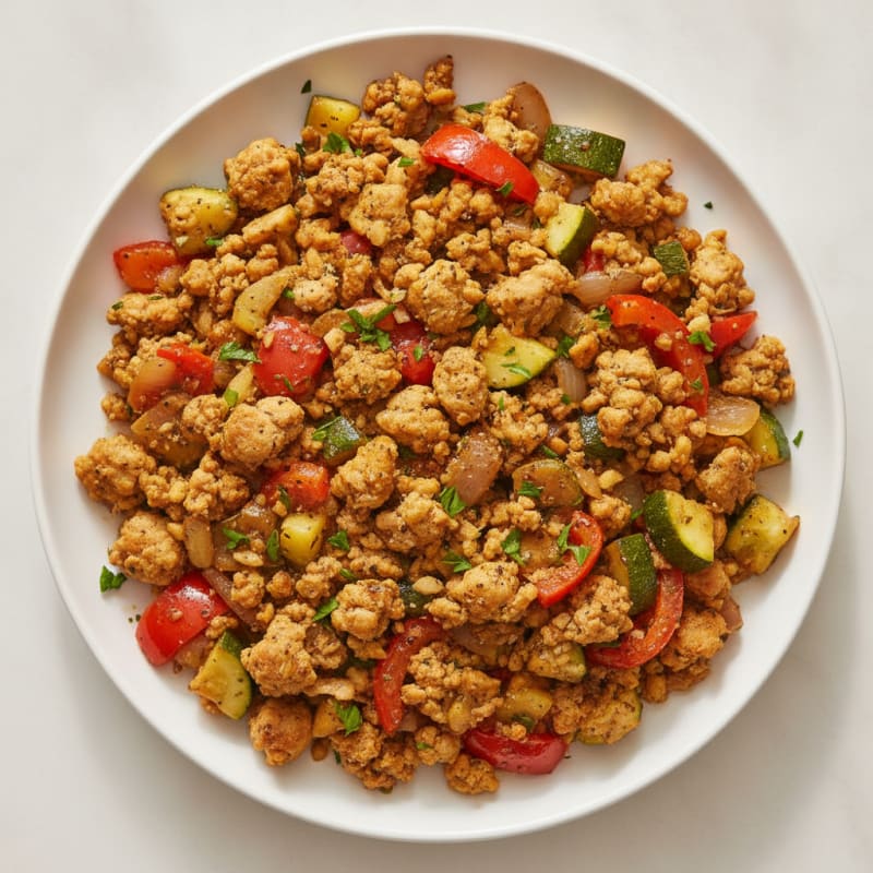 Ground Chicken and Vegetable Skillet