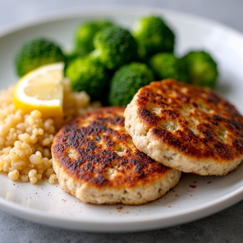 Seared Turkey Patties with Roasted Broccoli