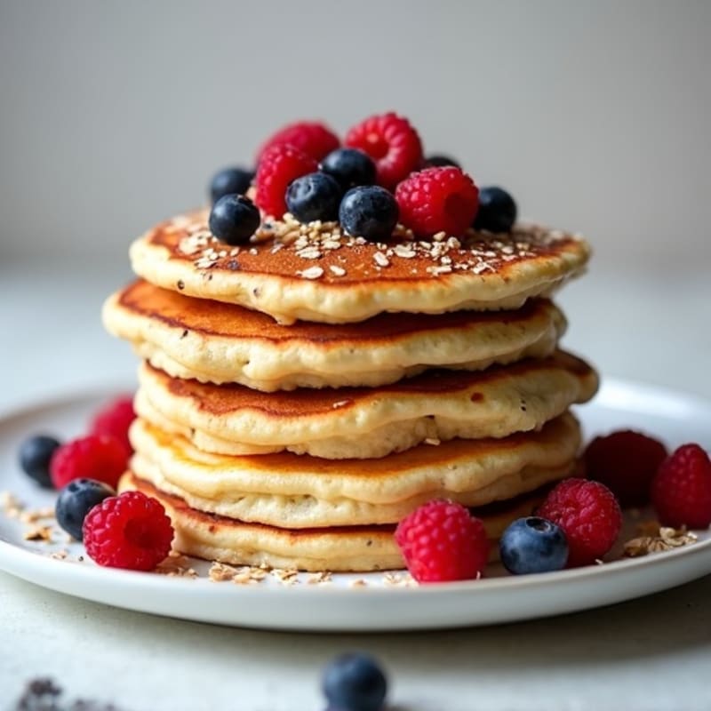 Fluffy High-Protein Berry Pancakes