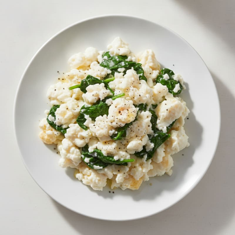 Egg White Spinach Scramble